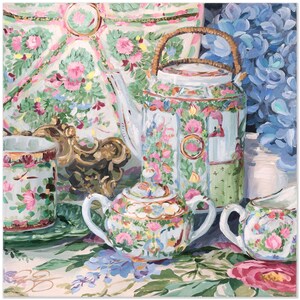 Rose Canton Tea Set, A Fine Art Print On Paper image 7