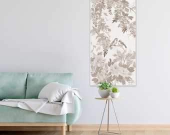 Amelia, A Taupe Chinoiserie Fine Art Print On Paper