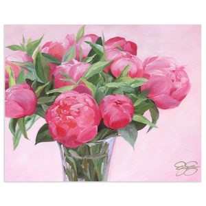 All I Need, A Fine Art Print On Paper Of A Pink Peony Bouquet Painting