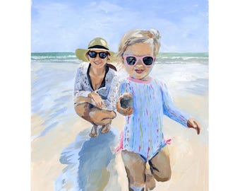 Beach Babies: Little Girl And Mom