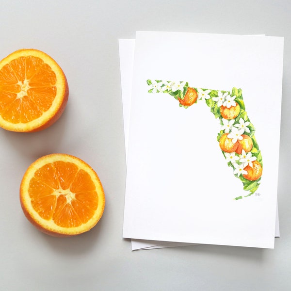 Orange Blossom Note Cards Etsy