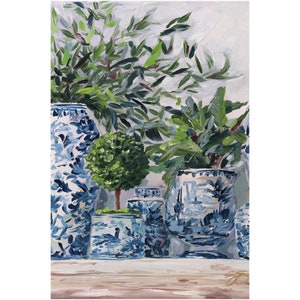 Green And Blue And White, A Fine Art Print On Canvas image 4