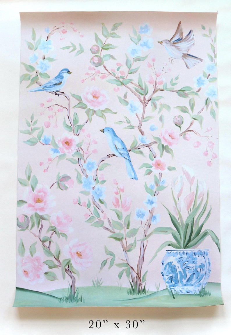 Blush Chinoiserie No. 2, A Fine Art Print On Canvas image 9