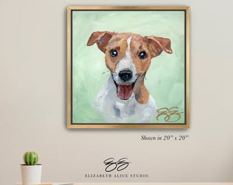 Jack Russell Terrier painting, art canvas wrap, available framed