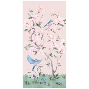 May, A Pink Chinoiserie Fine Art Print On Paper