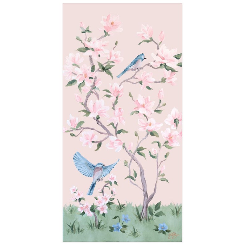 May, A Pink Chinoiserie Fine Art Print On Paper image 1