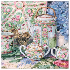 Rose Canton Tea Set, A Fine Art Print On Paper image 3