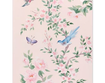 April (Detail), A Pink Chinoiserie Fine Art Print