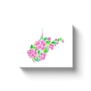 West Virginia Rhododendron State Flower Drawing Etsy