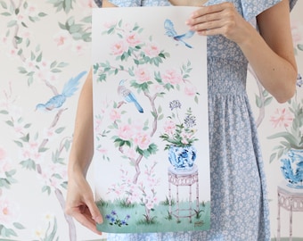 June, An Ivory Chinoiserie Fine Art Print On Paper