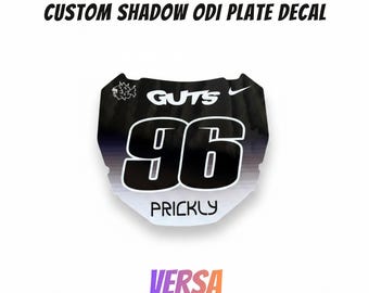 Custom shadow ODI plate decal - Number plate stickers for e-bikes