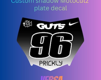 Custom shadow Motocutz decal - Number Plate Sticker