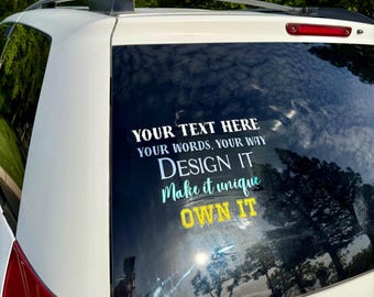 Custom Text Decals – Waterproof Vinyl Lettering for Cars, Laptops