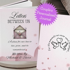 Personalized Couples Journal, Letters Between Us Love Story Notebook