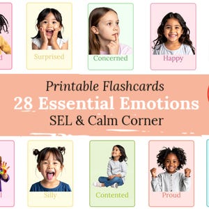 Emotion Flash Cards | Social Emotional Learning, Calming Corner, Preschool Activities | Therapy Games (Digital Download)