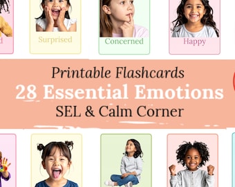 Emotion Flash Cards | Social Emotional Learning, Calming Corner, Preschool Activities | Therapy Games (Digital Download)