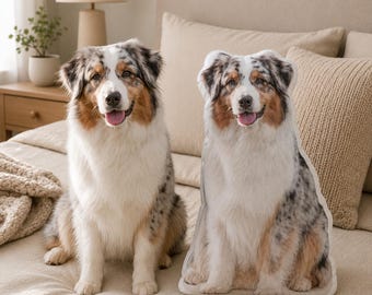 Custom pet pillow 3D Photo Pillow Realistic Dog & Cat Double-Sided Print | Memorial Keepsake for Pet Lovers