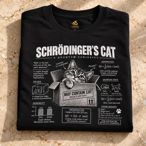 Schrödingers Cat Shirt | Funny Quantum Physics Tee & Sweatshirt, Science Gift