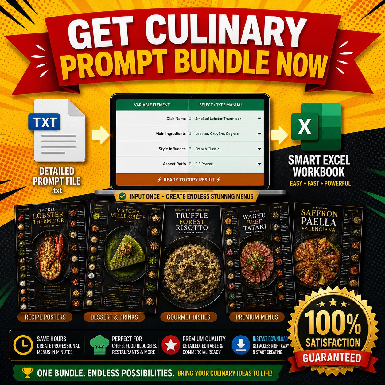 Culinary Infographic Recipe Poster Prompt Builder, Food Blog Editorial ...