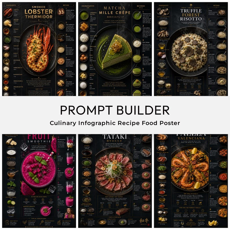 Culinary Infographic Recipe Poster Prompt Builder, Food Blog Editorial ...