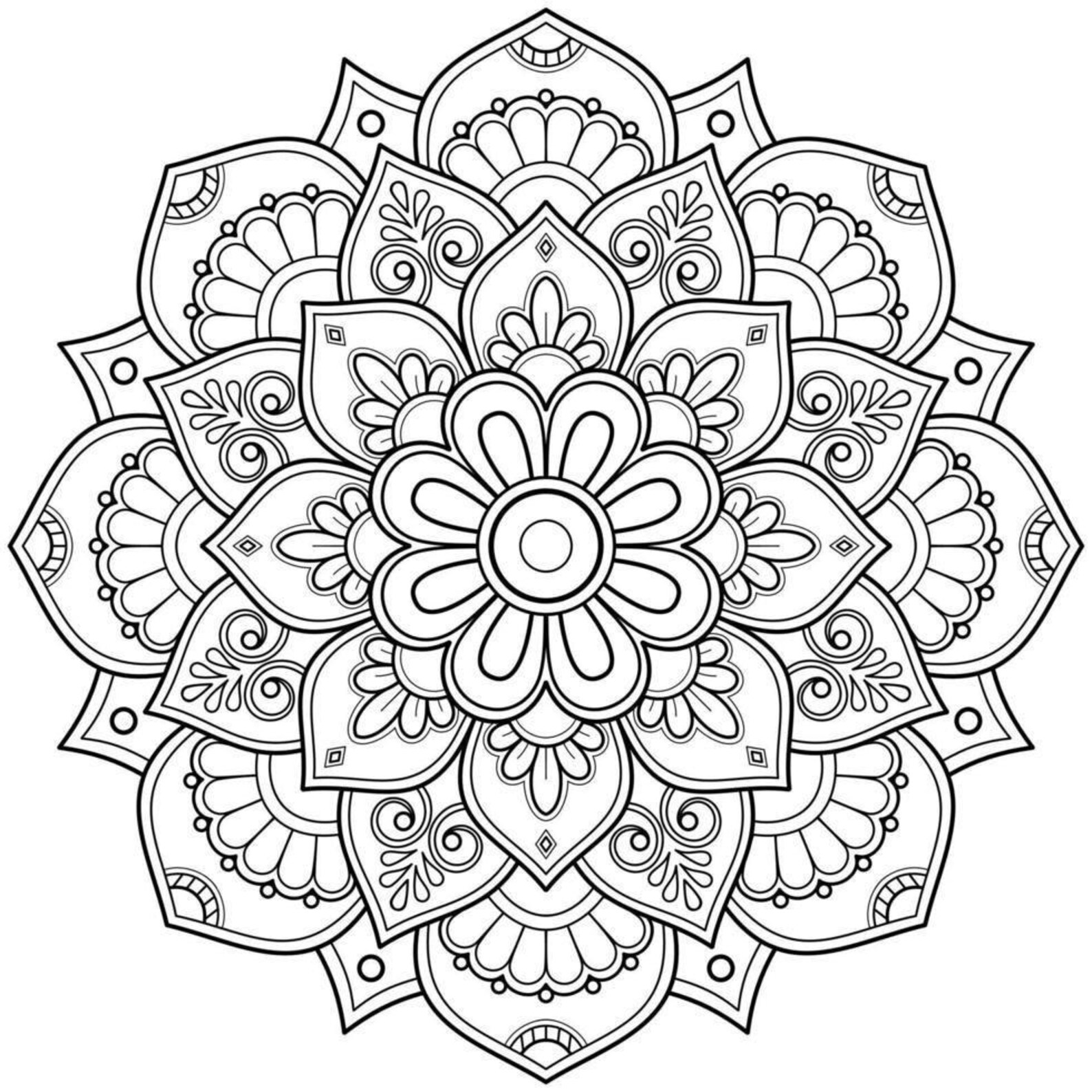 Mandala Coloring Pages Printable – 37 Relaxing Mandala Designs for ...