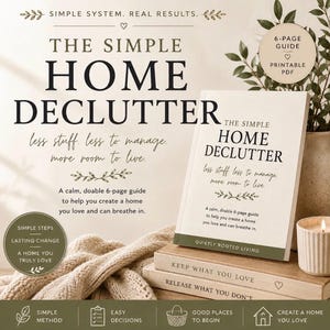 Decluttering Printable Guide | Simple Home Organization System | 6-Page PDF