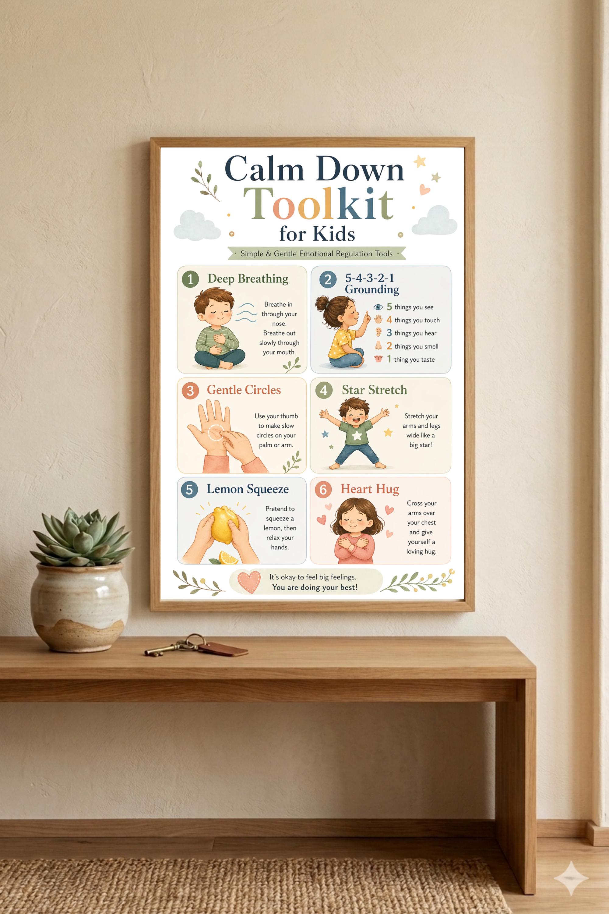 Emotional Regulation Kids Chart | Calm Down Poster | Therapy Worksheet ...