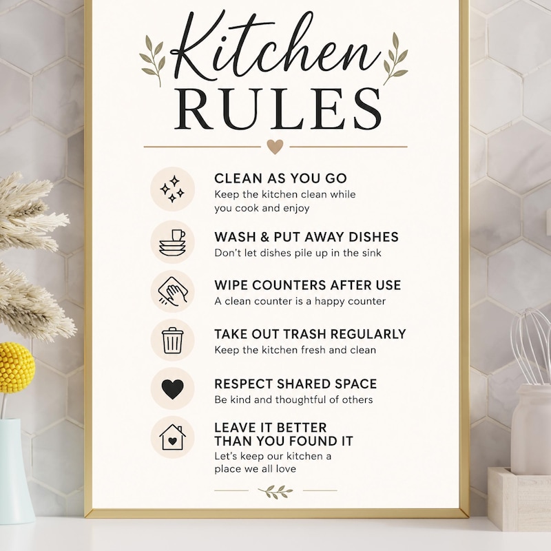 Printable Kitchen Signs for Cleaning - Etsy