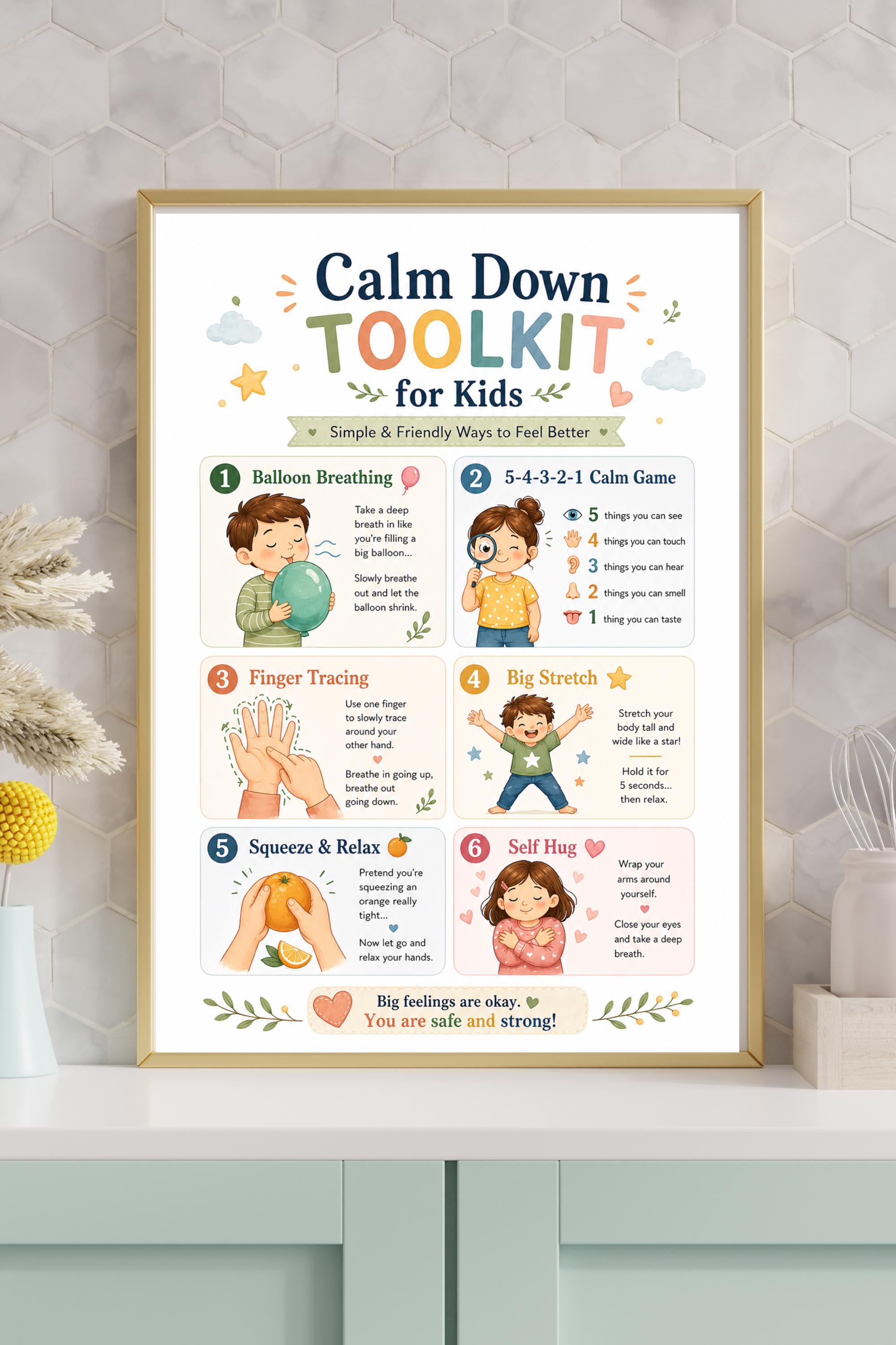 Calm Down Toolkit for Kids Printable, Emotional Regulation Poster ...