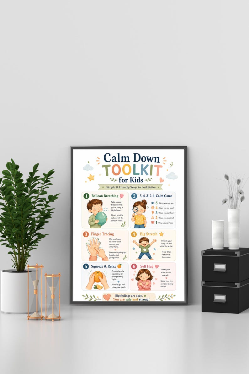 Calm Down Toolkit for Kids Printable, Emotional Regulation Poster ...
