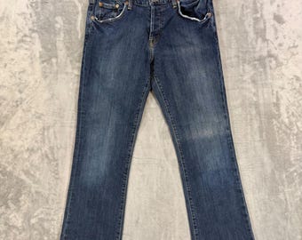 Vintage Lucky Brand Slim Bootleg Jeans Mens 32x28 Blue Dark Wash Denim Pants