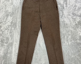 Vintage Levi's Action Slacks Dress Pants Men's Size 34x32 Brown Polyester