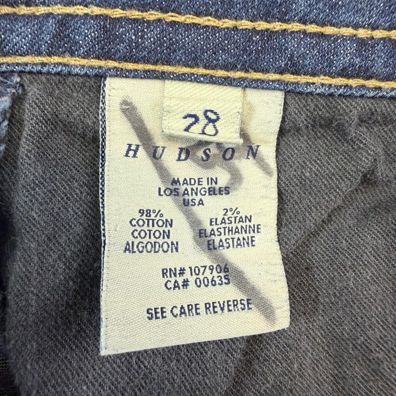 Hudson Beth Baby Bootcut Jeans Women's Size 28 Blue Dark Wash Distressed Denim image 5