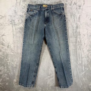 Wrangler 20X Starched Rigid Jeans Men's 34x30 Blue Denim Pants Western Cowboy image 2