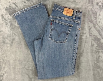 Vintage Levi's 550 Relaxed Boot Cut Jeans Womens 10M Mis Blue Denim Pants