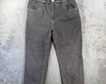 Vintage Habands Ice House Flannel Lined Jeans Men's 44M Gray Denim Relaxed Fit