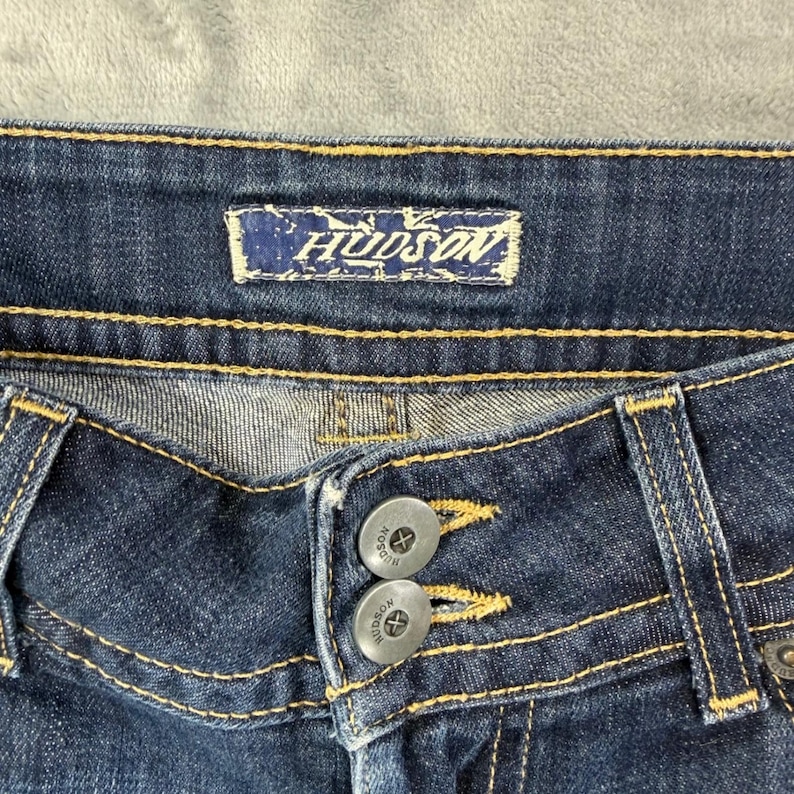 Hudson Beth Baby Bootcut Jeans Women's Size 28 Blue Dark Wash Distressed Denim image 4