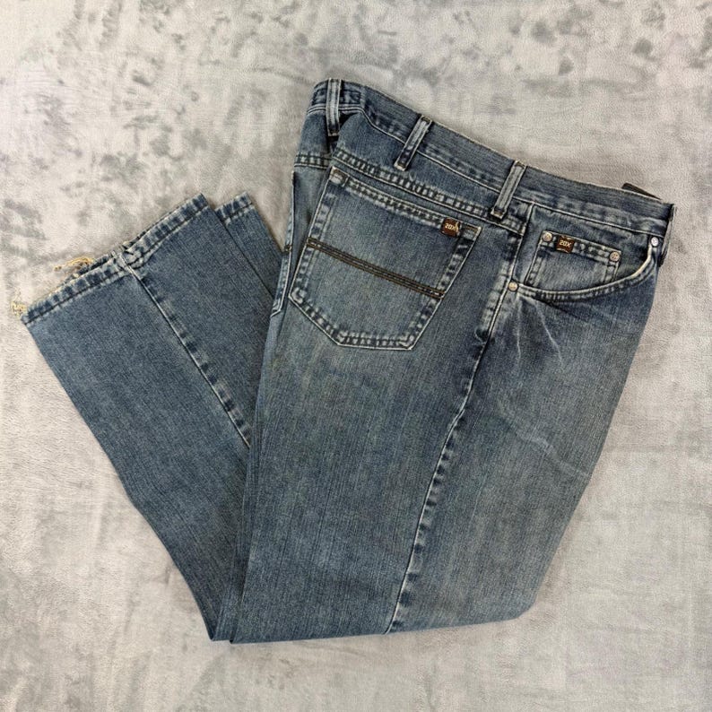 Wrangler 20X Starched Rigid Jeans Men's 34x30 Blue Denim Pants Western Cowboy image 1