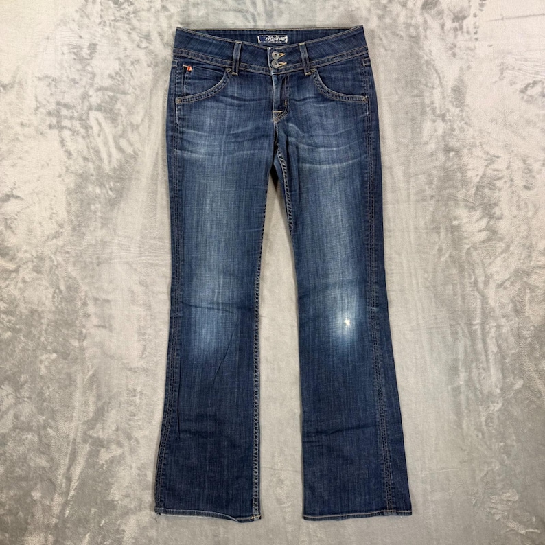 Hudson Beth Baby Bootcut Jeans Women's Size 28 Blue Dark Wash Distressed Denim image 1