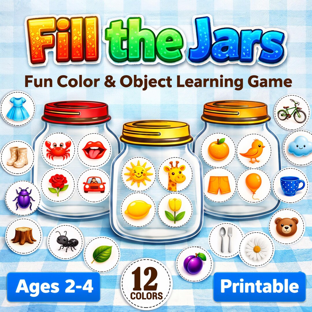 Toddler Color Matching Game Printable, Preschool Color Sorting Activity ...
