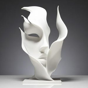Scultura artistica astratta del viso - Design di maschera decorativa contemporanea