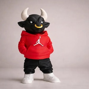 Art Toy Bull Streetwear Figurine - 3D Printed Chicago Basketball Statue - Original Hypebeast Sneakers Decorative Object - Choice of Colors