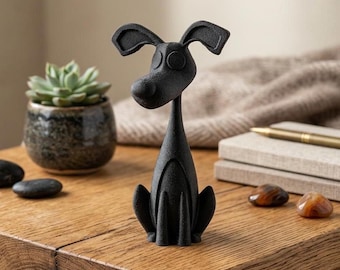 Statuette Chien Drôle et Stylisé - Décoration Chambre Enfant et Bureau - Cadeau Original pour Amoureux des Chiens