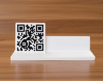 Porte-Carte de Visite avec QR Code Personnalisé - Support en Impression 3D pour Professionnels et Commerces.