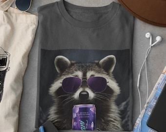 Raccoon Alani Nu Shirt, Raccoon Alani Nu Cosmic Stardust Animal Graphic Tee, Vintage Retro Style, Energy Drink Funny Meme Gift For Women