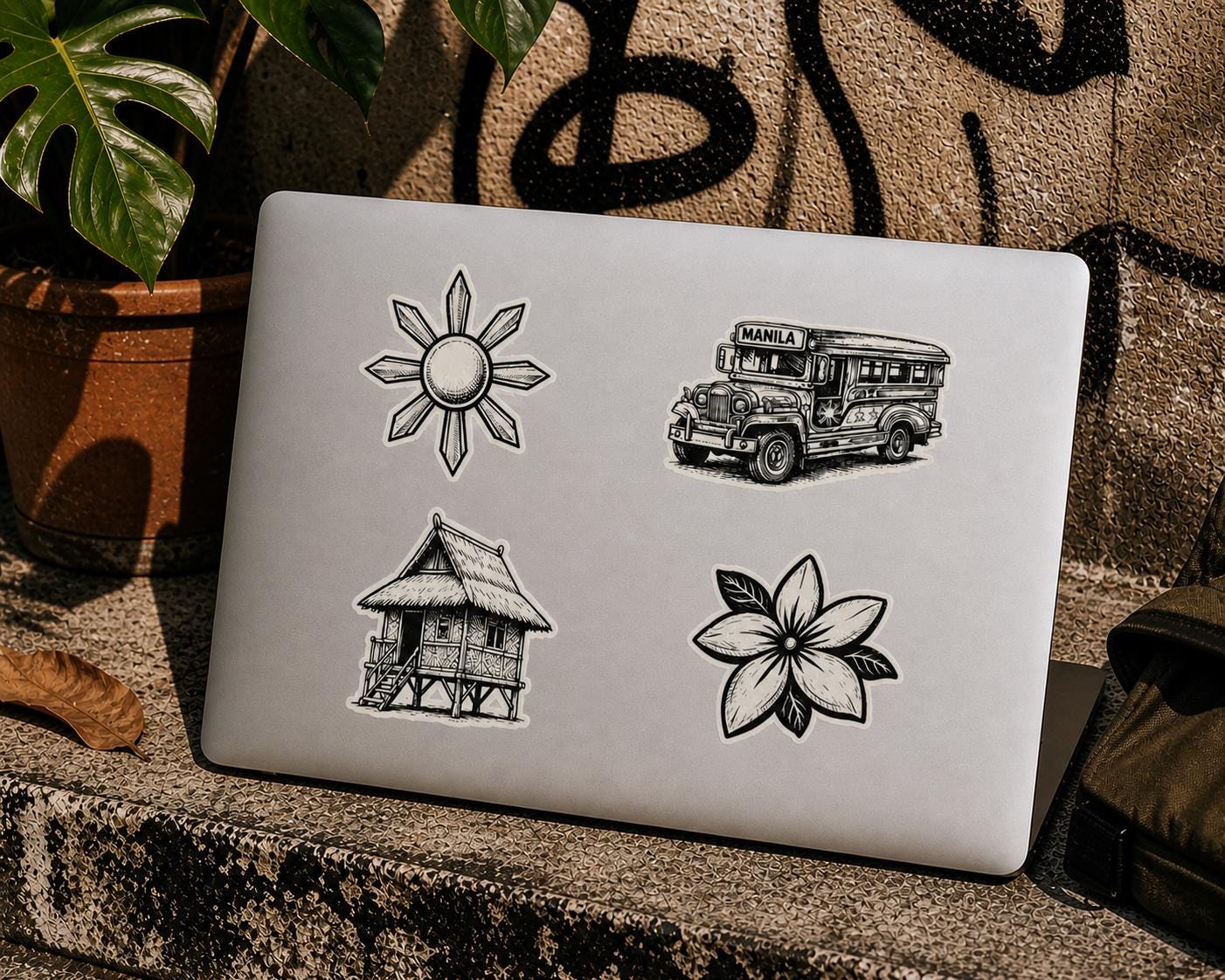 Vintage Filipino Culture Sticker Sheet – Jeepney, Sampaguita, Bahay ...