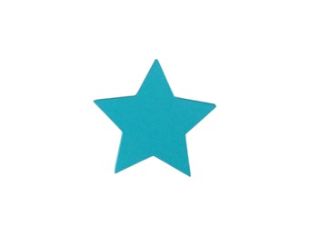 May include: A bright turquoise star-shaped paper cutout.