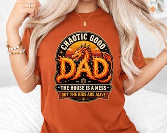 Chaotic Good Dad PNG, TTRPG Dragon Clip Art, Gamer Father's Day Gift Digital Download