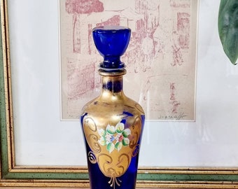 Vintage Bohemian Moser vase/decanter with a stopper.