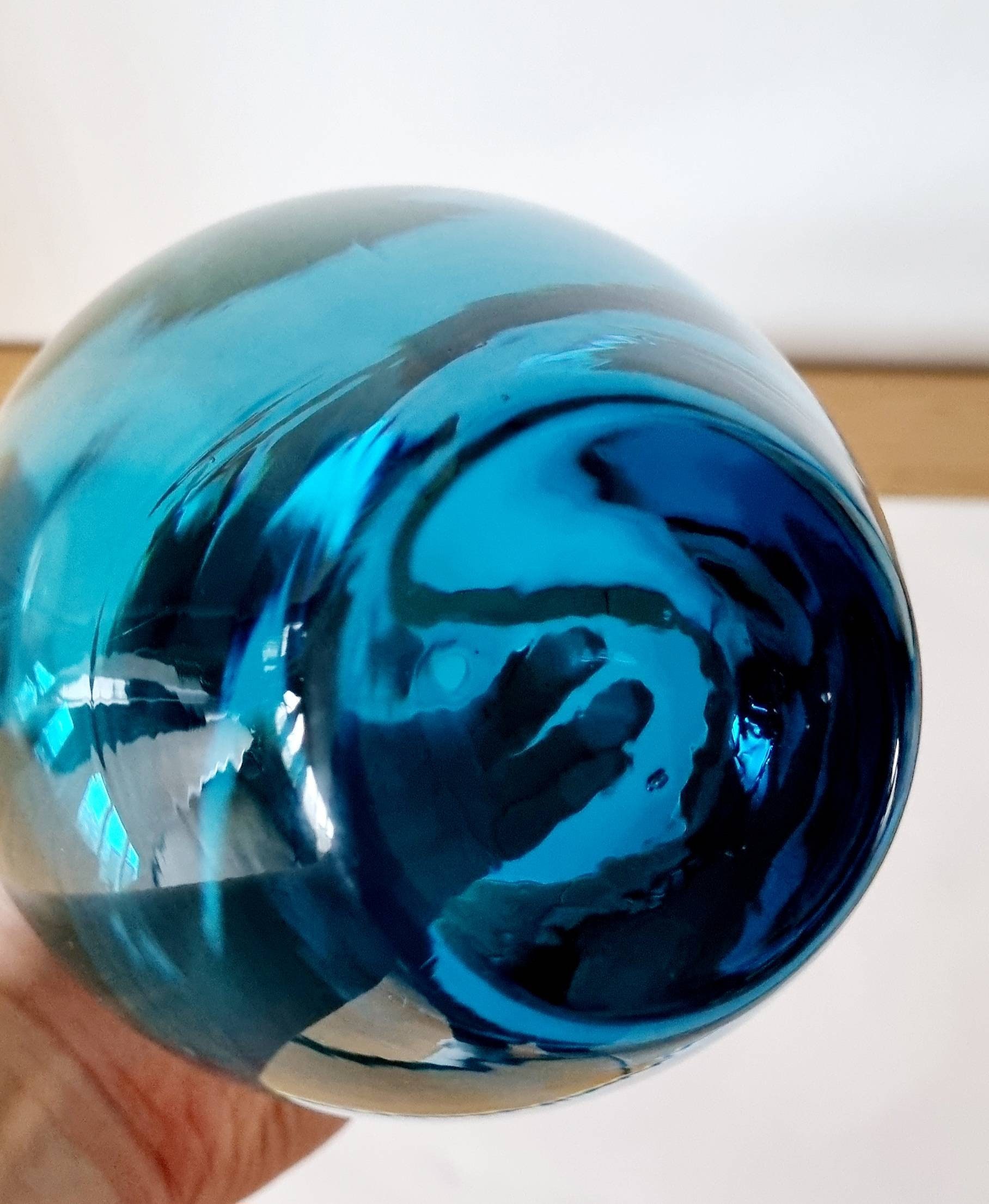 Vintage IKEA Blue Glass Long Neck Vase. Etsy